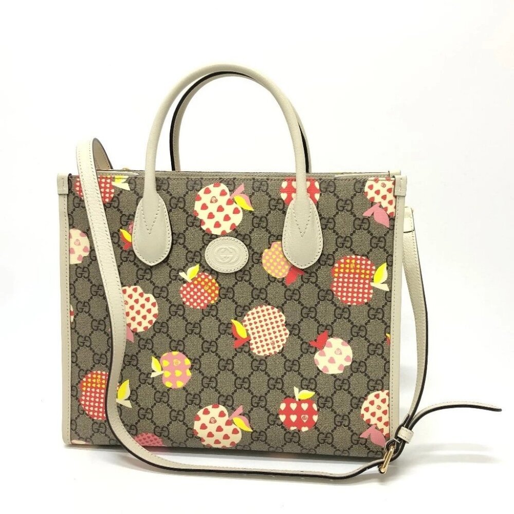 GUCCI 659983 GG Repom 2WAY bag Hand Bag GG Supreme Canvas Beige/GoldHardware